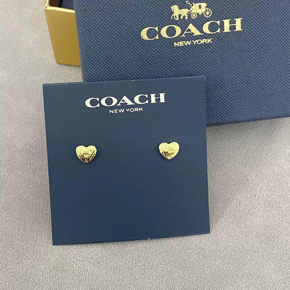 Coach Heart Shaped Metal Earrings
